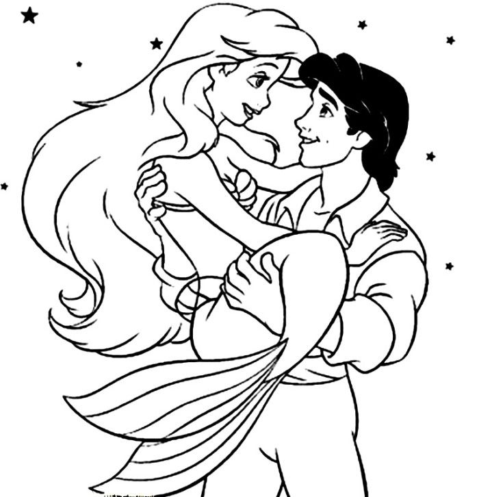 Ariel eric princess coloring pages disney princess coloring pages ariel coloring pages