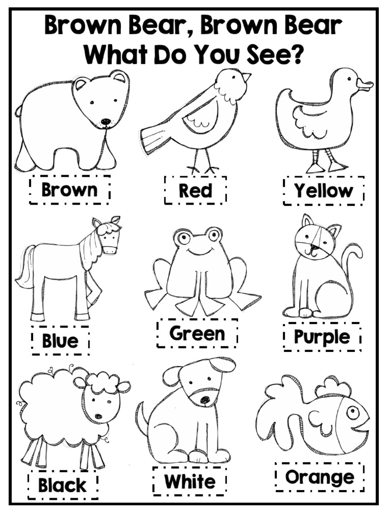 Brown bear brown bear coloring activity pdf brown art materials