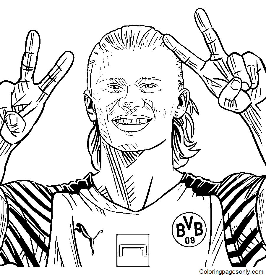 Erling haaland coloring pages printable for free download