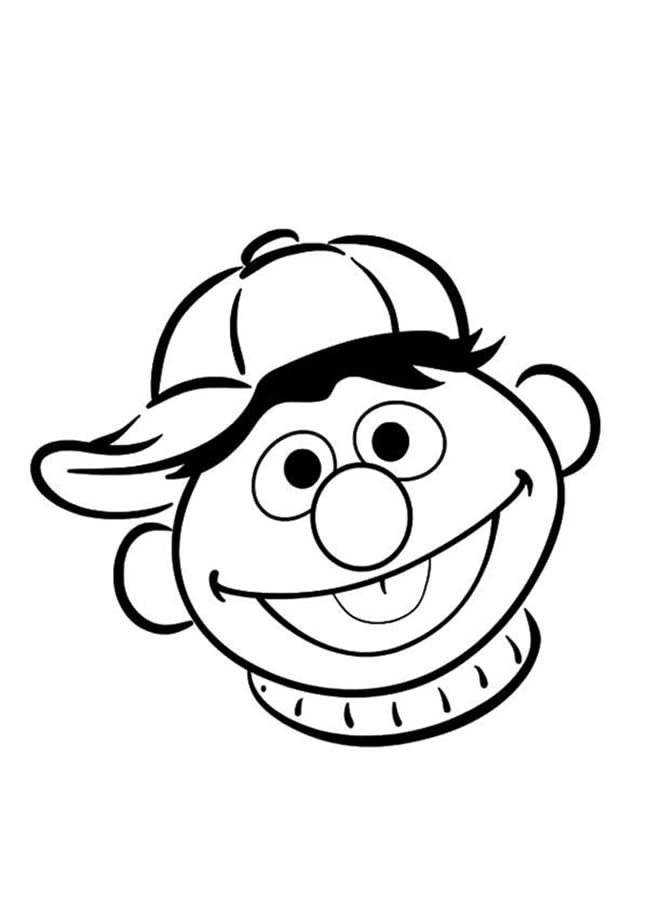 Smiling ernie coloring page