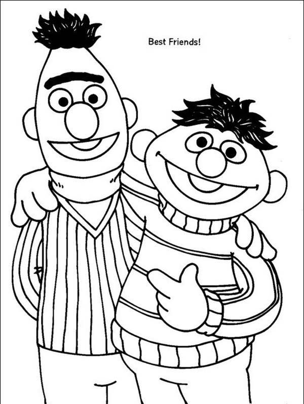 Bert and ernie are best friend in sesame street coloring page sesame street coloring pages sesame street coloring pages