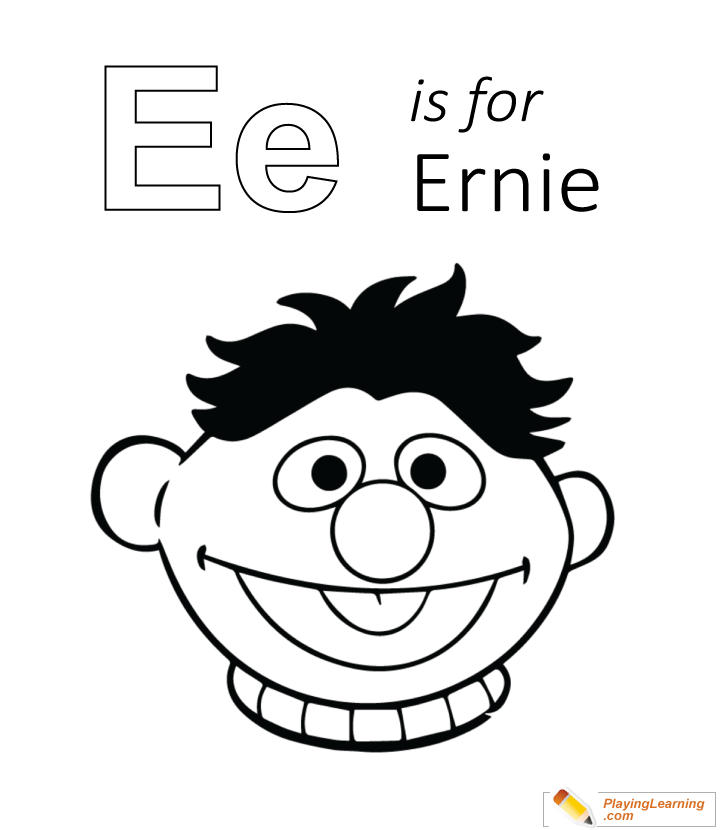 E is for ernie coloring page free e is for ernie coloring page