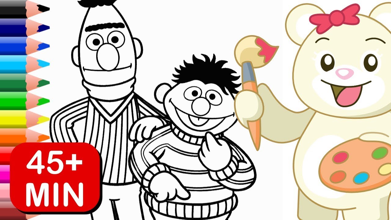 Bert and ernie sesae street coloring pages