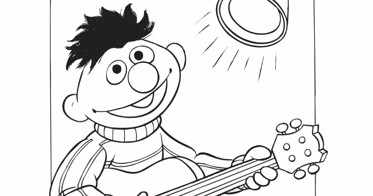 Sesame street printable ernie coloring page