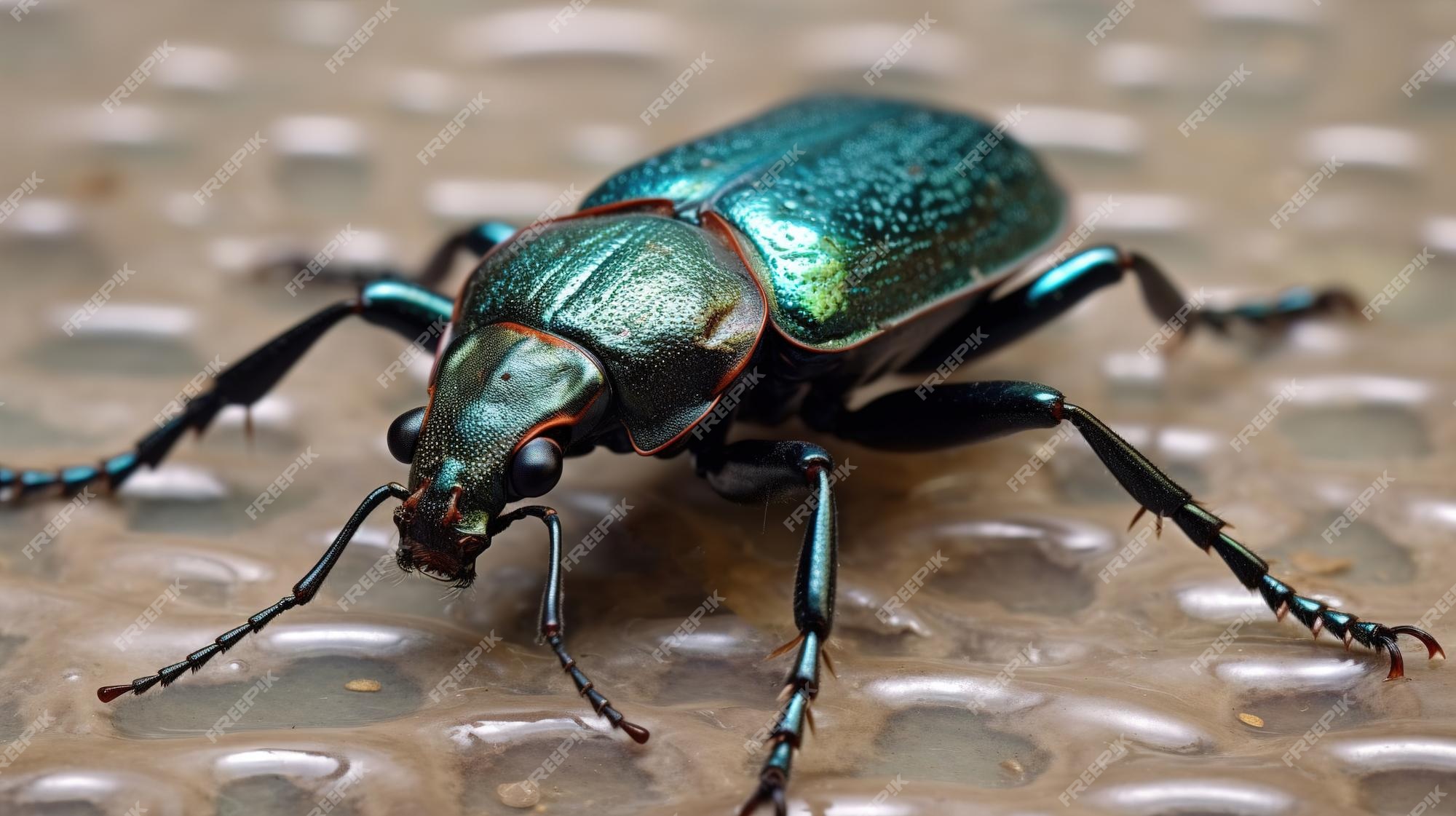 Carabus scabrosus caucasicus nombre comãºn enorme carabajo de tierra violeta una pecie de carabajo depredador que se alimenta de moluscos terrtr principalmente caracol terrtr ia generativa foto premium