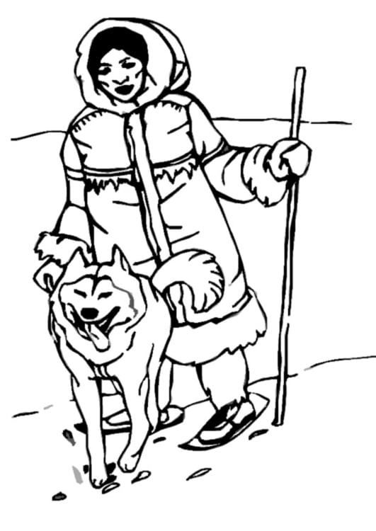 Coloring page inuit