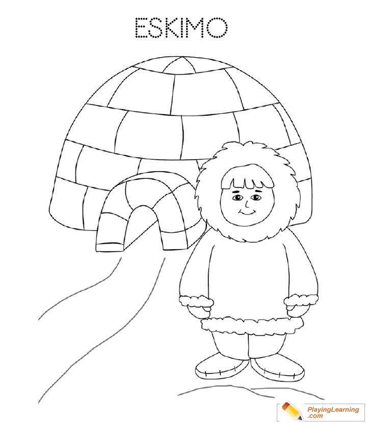 Eskimo igloo coloring page free eskimo igloo coloring page