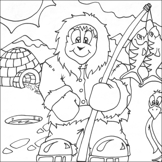 Eskimo colouring my free colouring pages