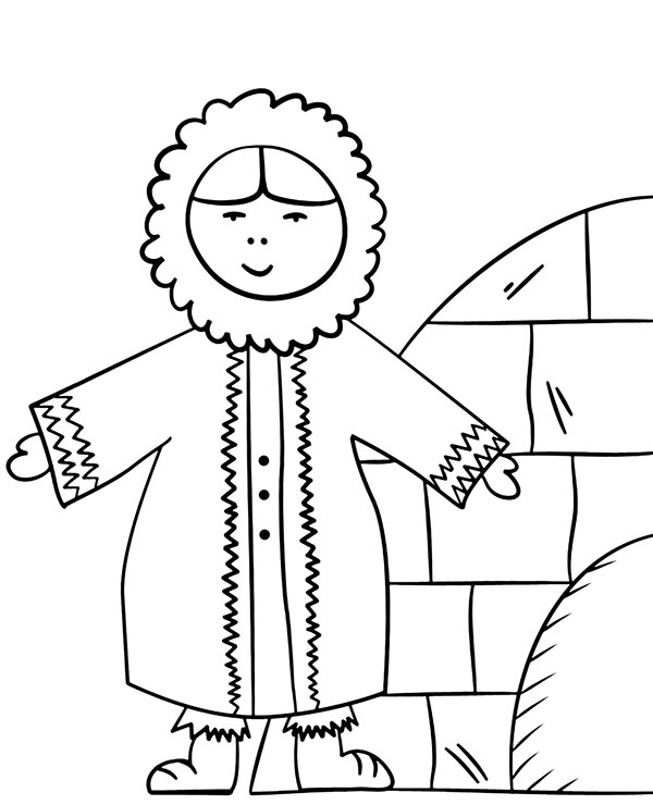 Eskimo printable coloring page