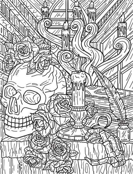 Adult coloring pages skulls mãs de vectores de stock y arte vectorial con licencia libres de regalãas