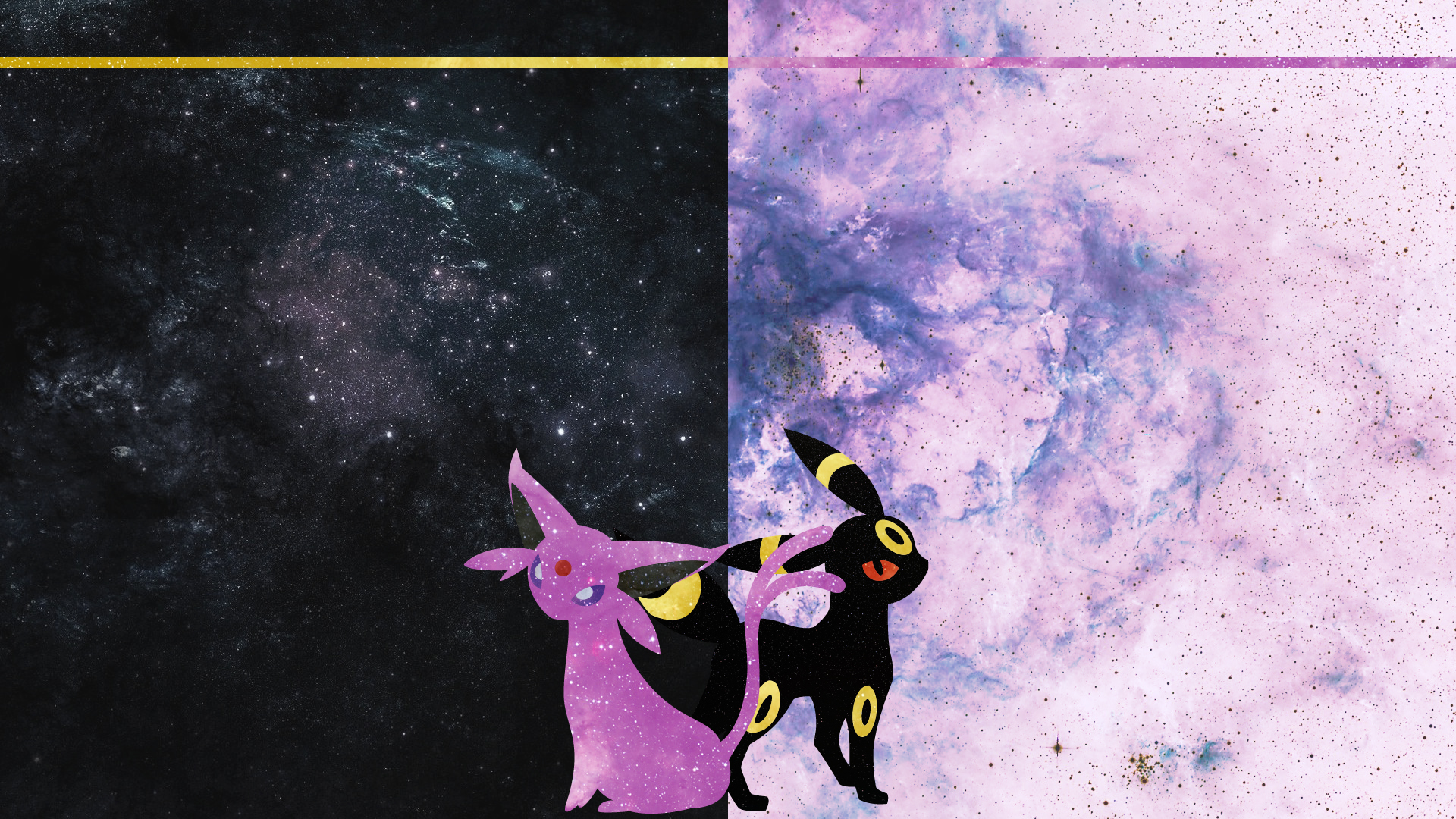 Espeon and umbreon desktop by drboxhead on