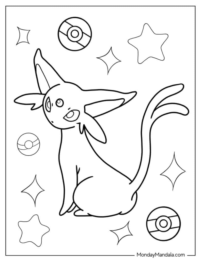 Eevee coloring pages free pdf printables