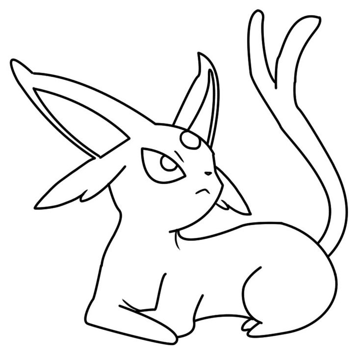 Espeon coloring pages printable pdf