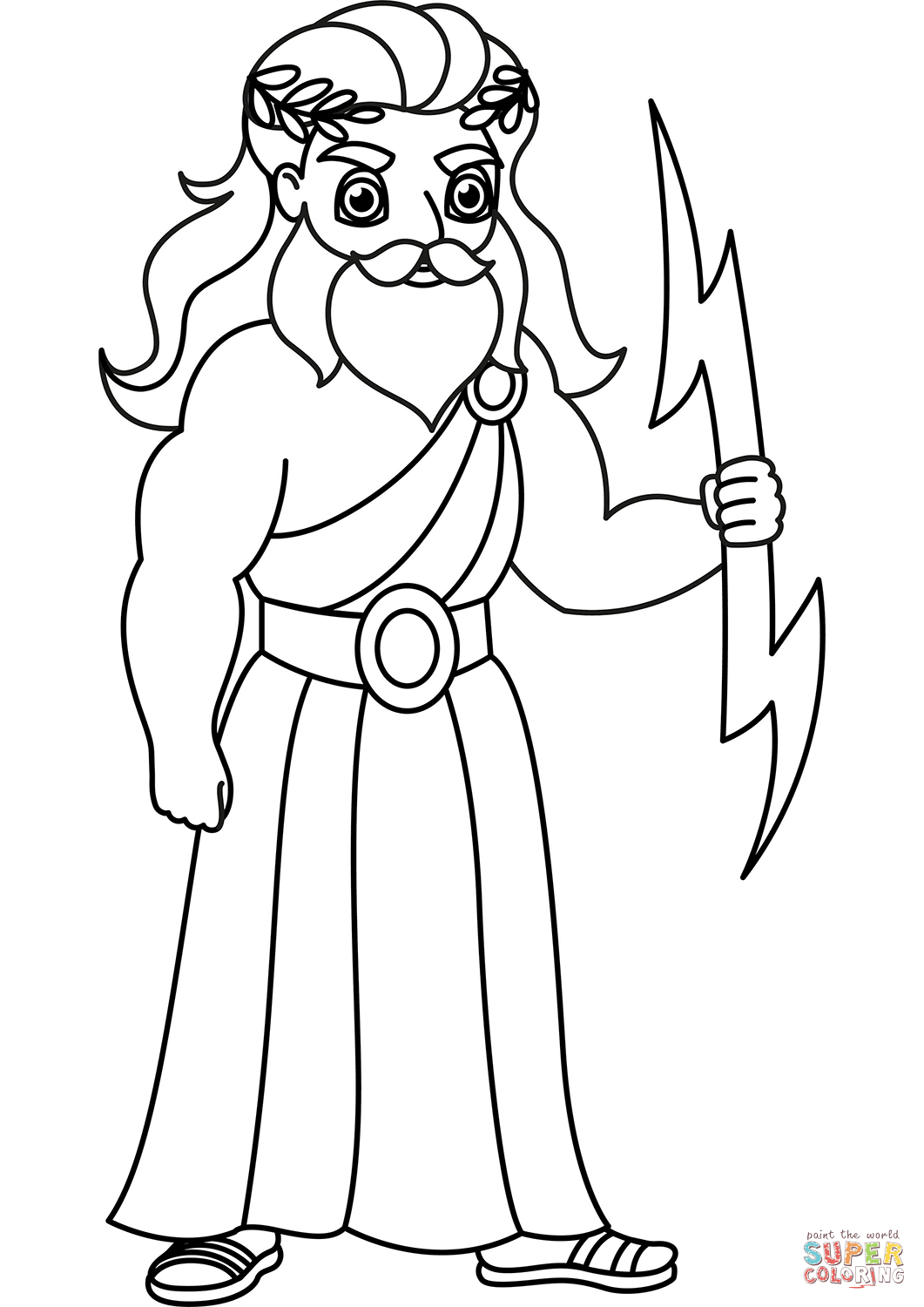 Cartoon zeus coloring page free printable coloring pages