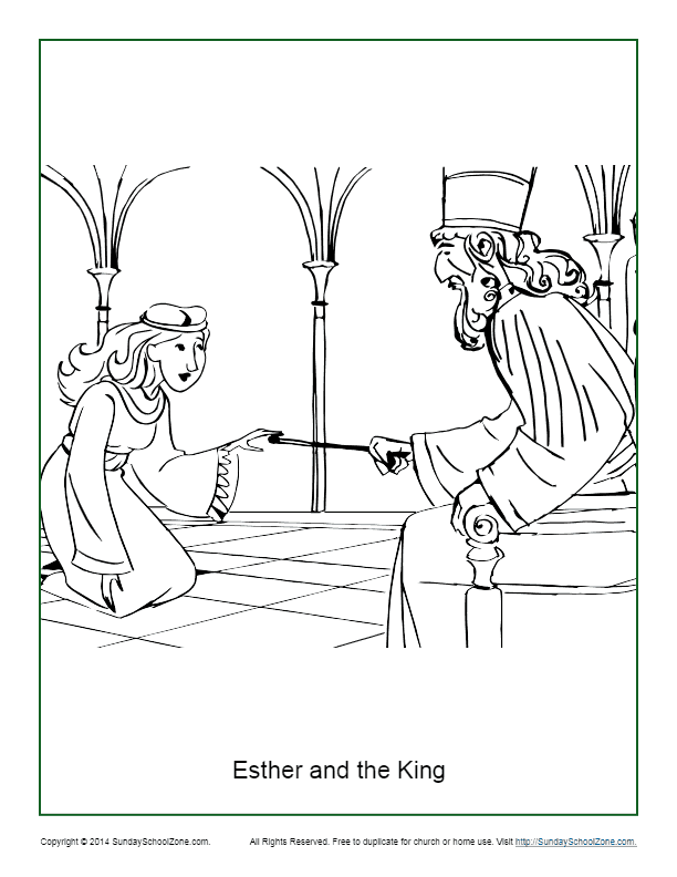 Esther and the king coloring page