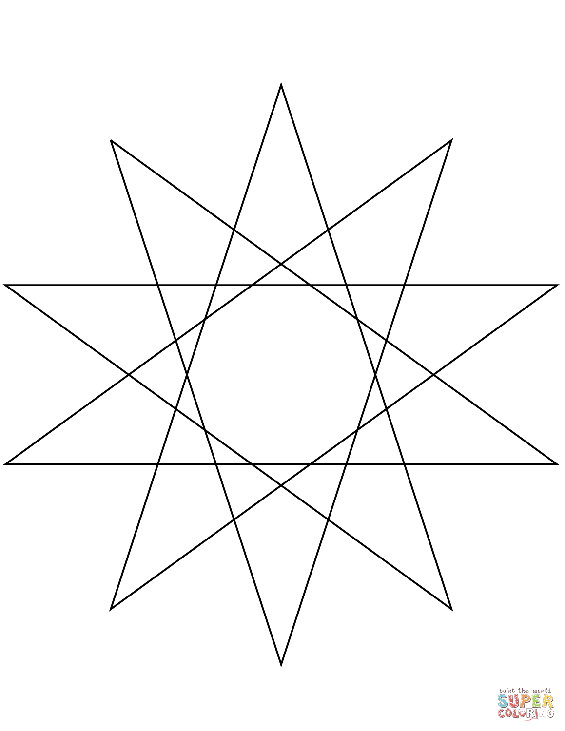 Point star coloring page free printable coloring pages