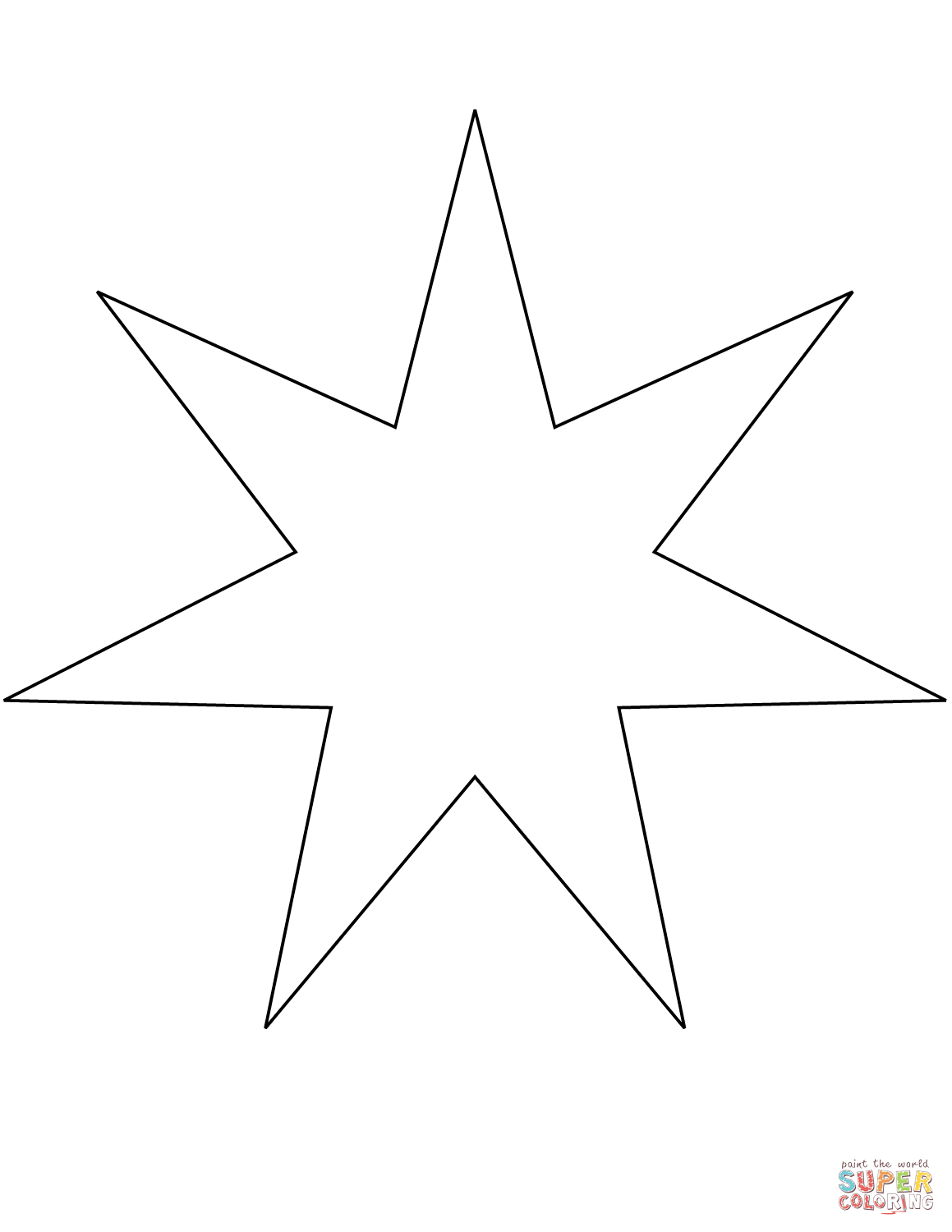 Points star coloring page free printable coloring pages