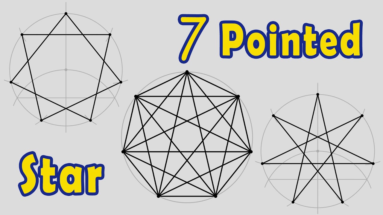 How to draw seven pointed star and