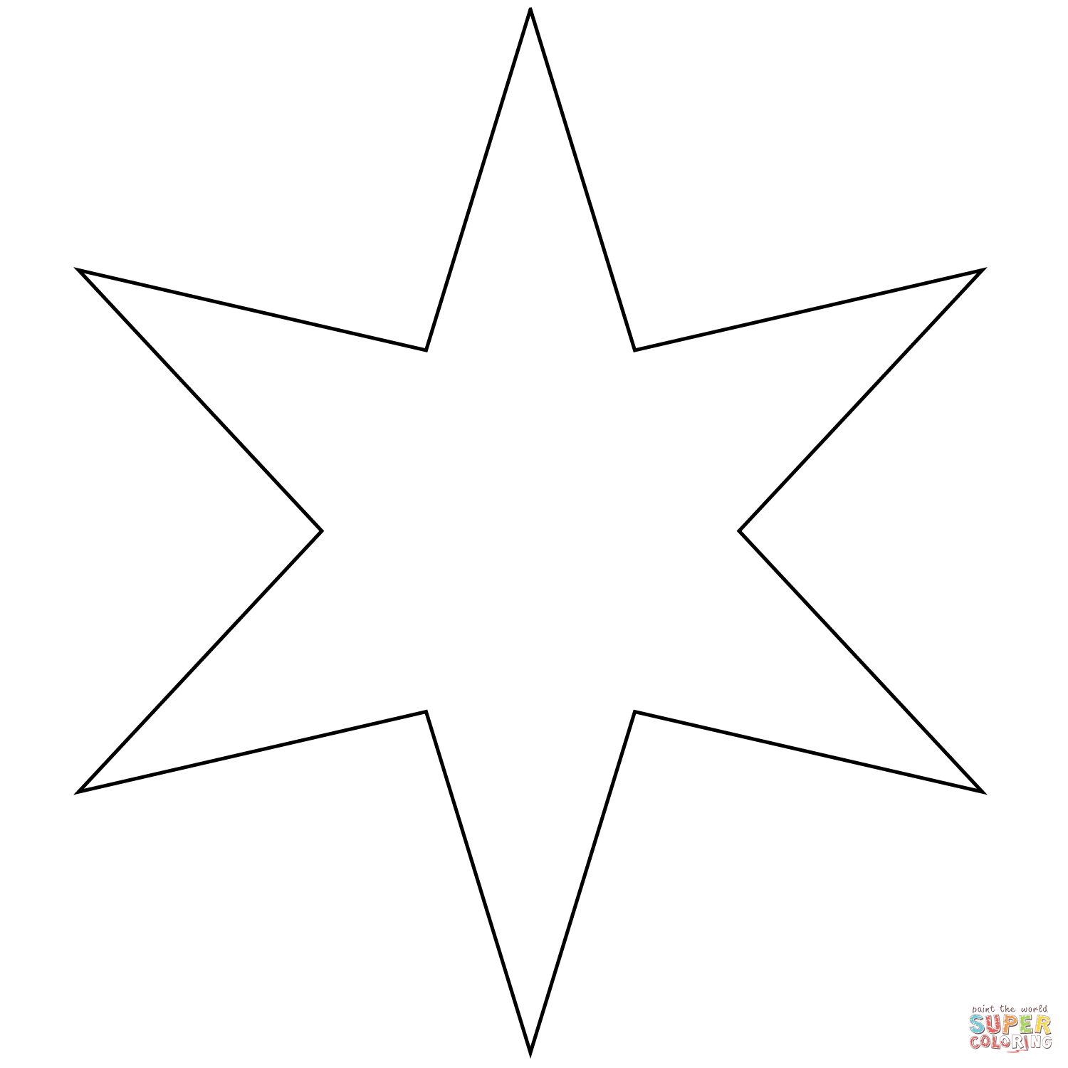 Six pointed star coloring page free printable coloring pages