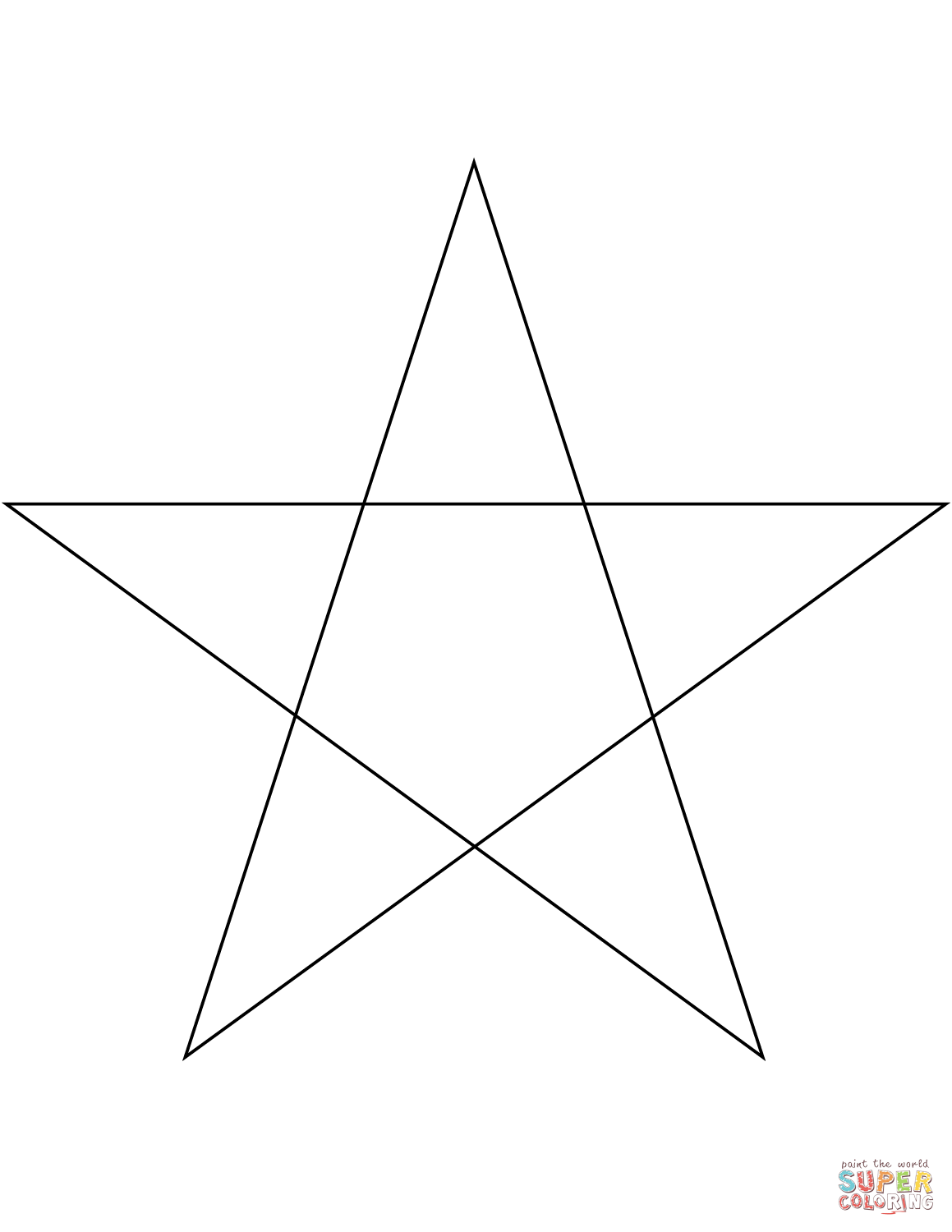 Points star coloring page free printable coloring pages