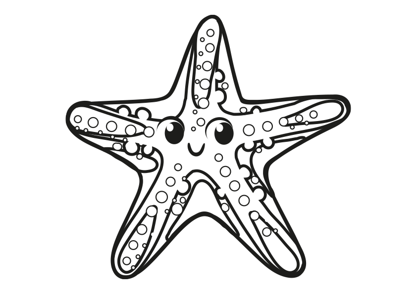 Dibujo de una estrella de mar para colorear a starfish coloring page