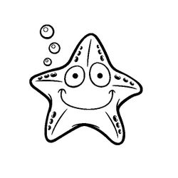 Dibujos de estrella de mar para colorear y pintar