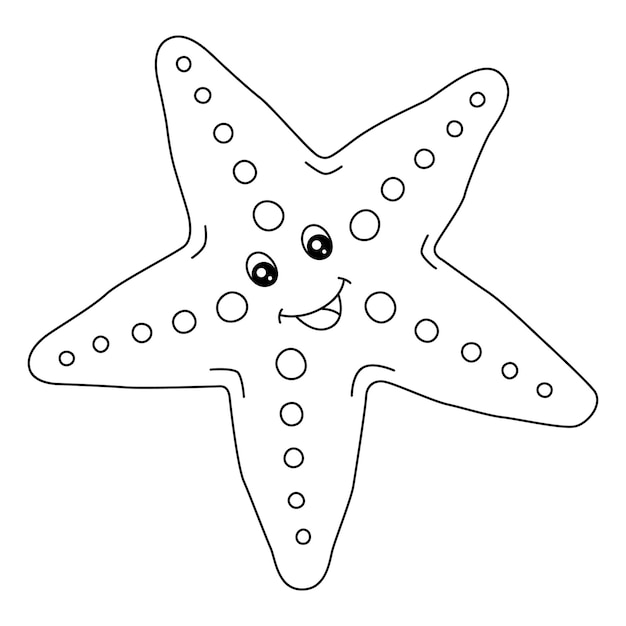 Premium vector sea star coloring page isolated for kids