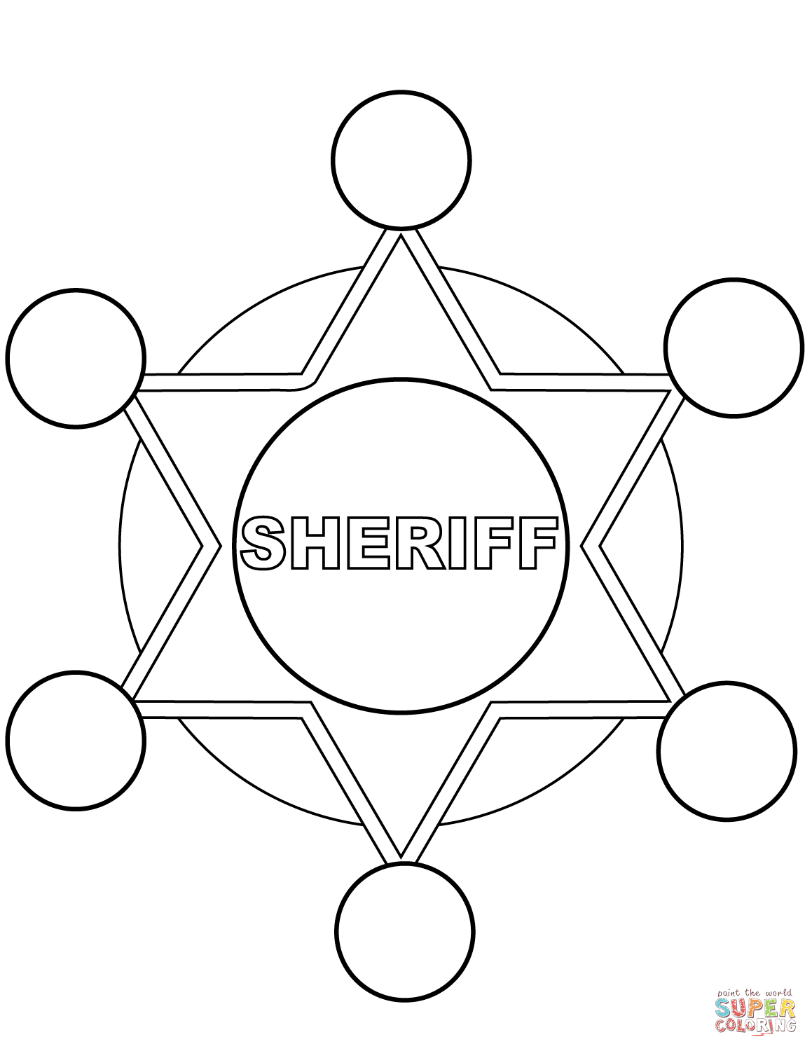 Dibujo de estrella de sheriff para colorear dibujos para colorear imprimir gratis