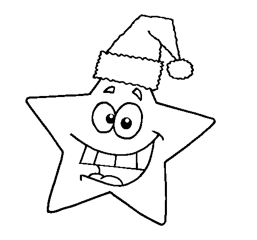 Dibujo de estrella de navidad para colorear