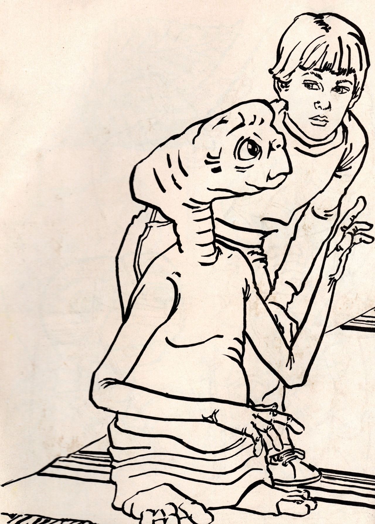 Et and elliot coloring page coloring pages nerd herd art