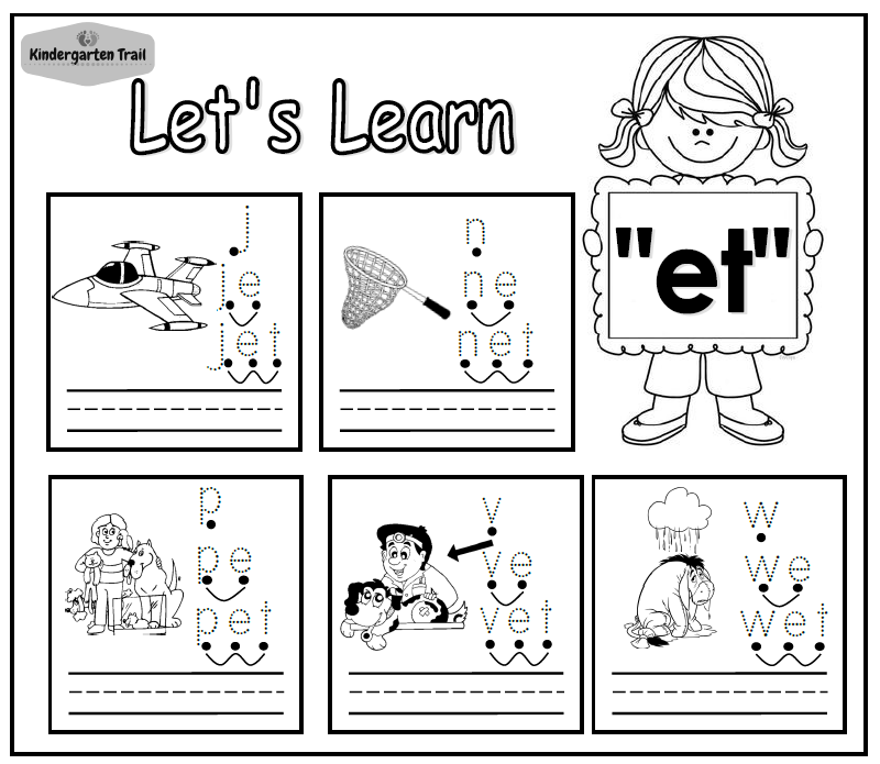 Etâ word family â kindergarten trail