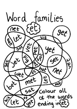 Word family colouring sheets by the happy hospital teacher tpt