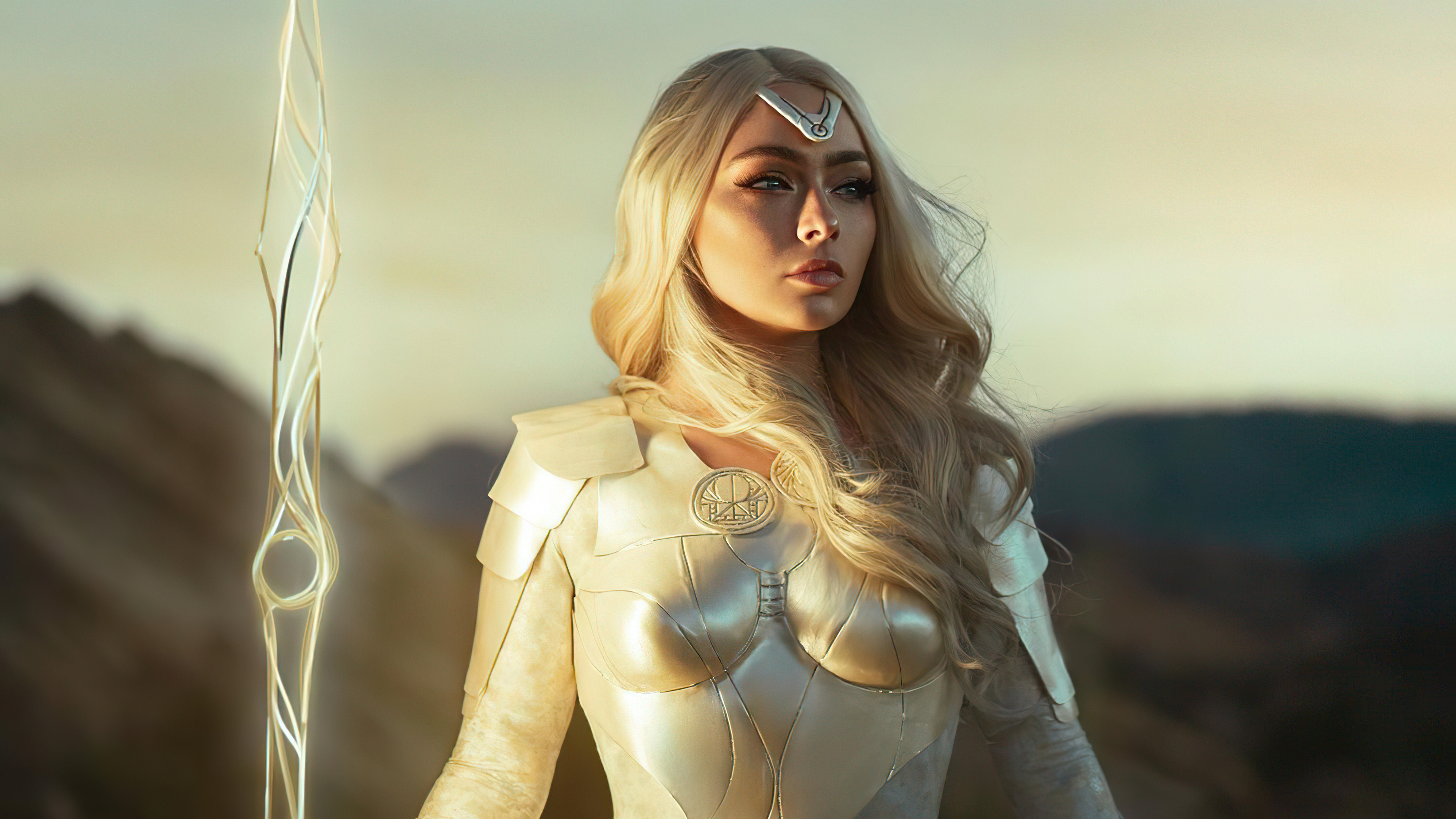 Thena from eternals cosplay wallpaper k ultra hd id