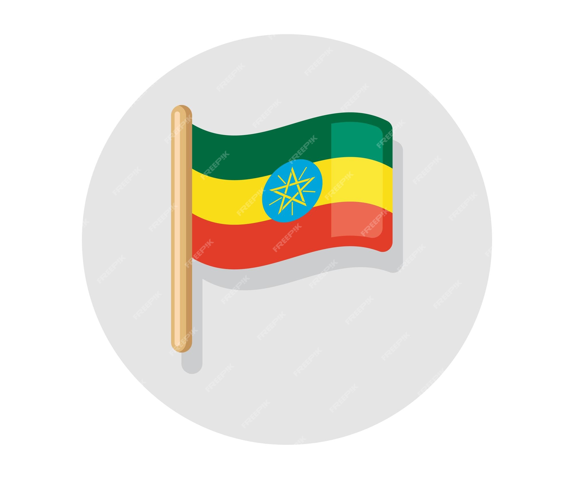 Premium vector waving vector ethiopia flag