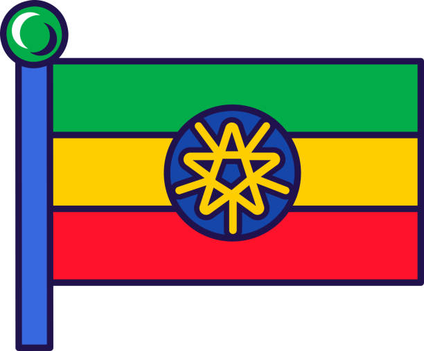 Cartoon of the ethiopia flag stock illustrations royalty