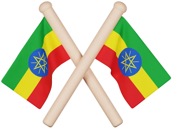 D ethiopia flag illustrations