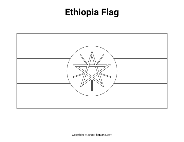 Free ethiopia flag coloring page