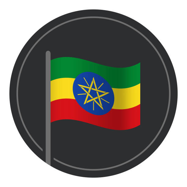 Cartoon of a ethiopian flag stock illustrations royalty