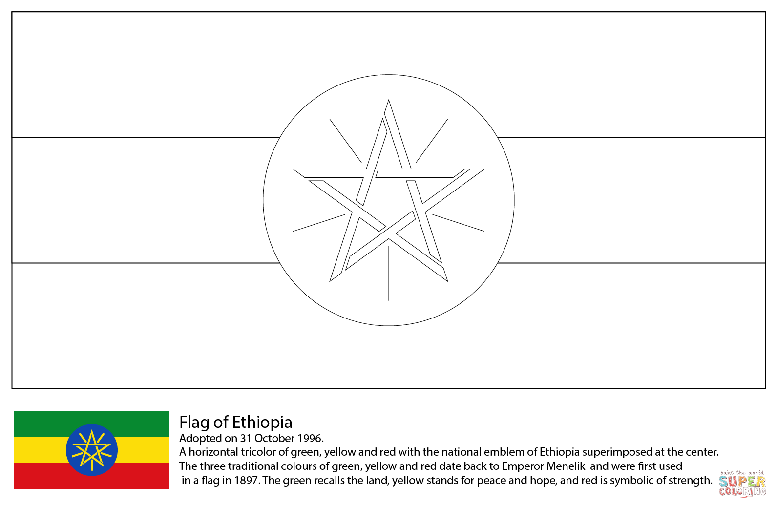 Flag of ethiopia coloring page free printable coloring pages