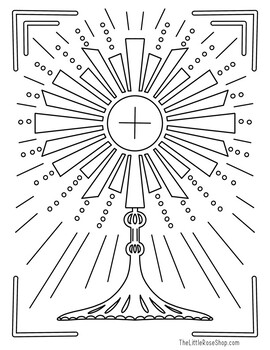 Eucharist coloring page printable by the little rose shop tpt