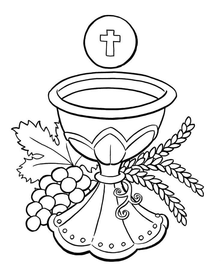 Printable holy munion coloring page