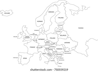 Europe map coloring book outlines labels åºåçéåïå ççï