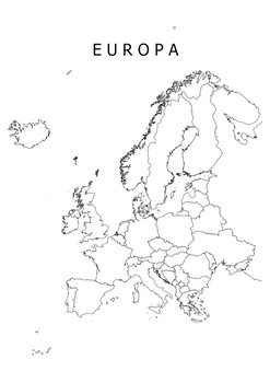 Map of the continent of europe with countries and capitals coloring book pages