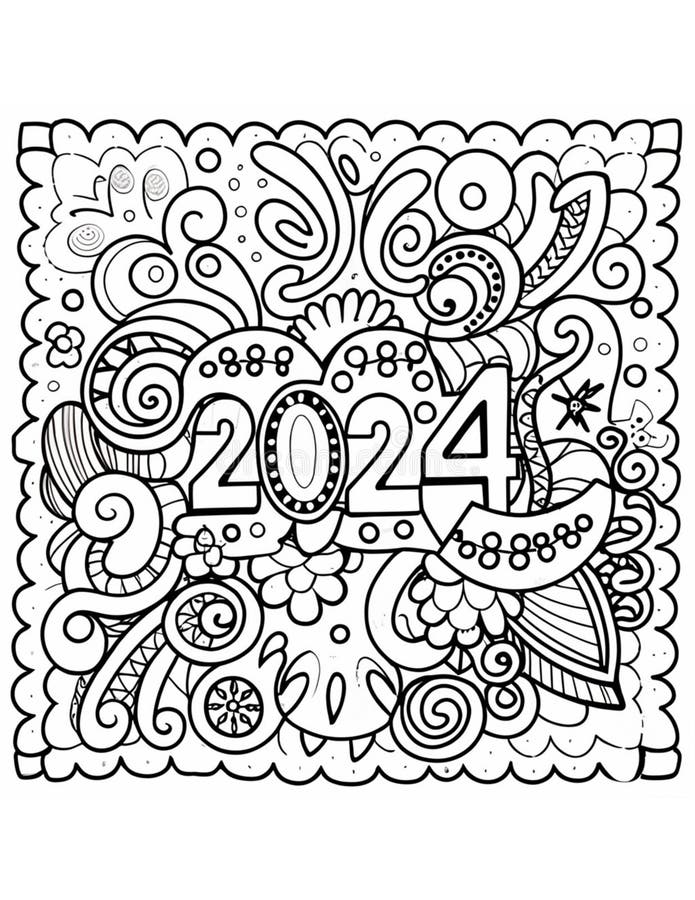 Happy new year coloring pages by coloringpageswk on