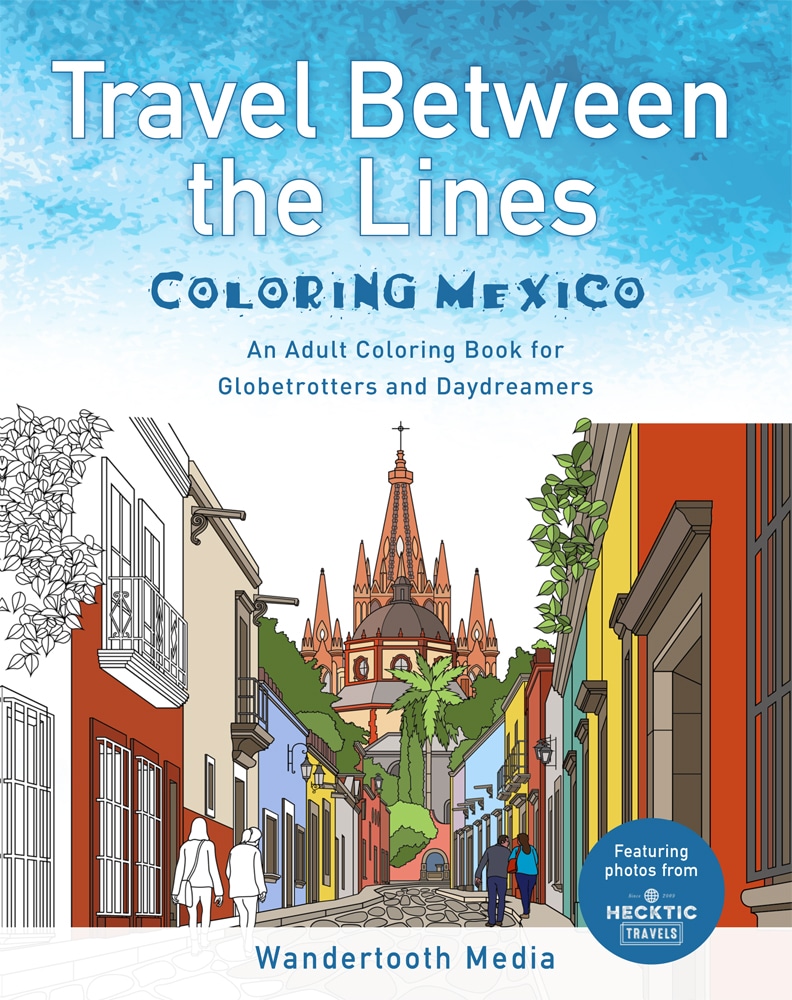 Travel between the lines adult coloring