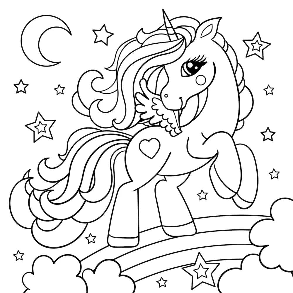 Unicorn coloring page