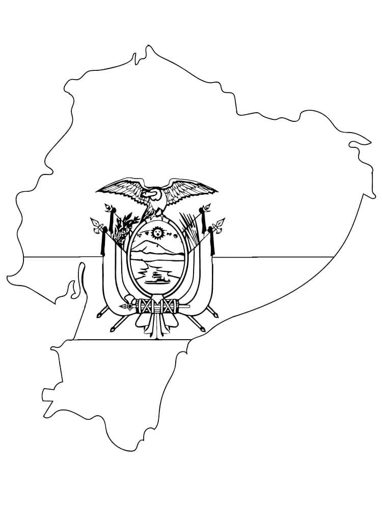 Printable ecuador map coloring page