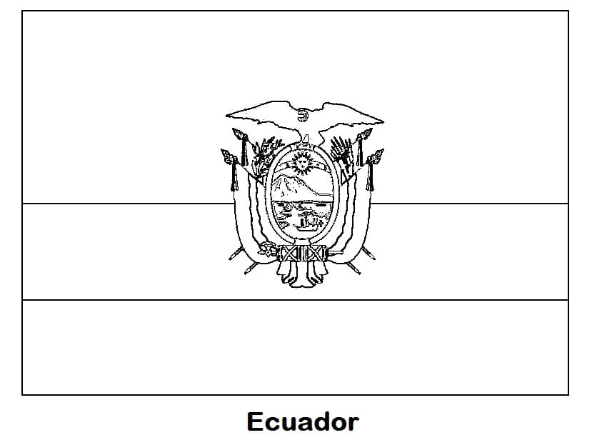 Printable ecuador flag coloring page