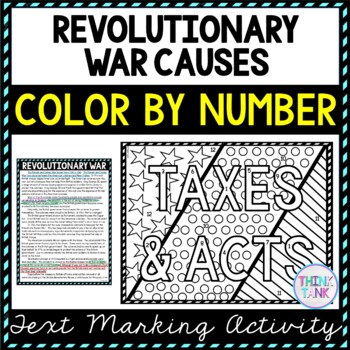 Revolutionary war color by number american revolution activity