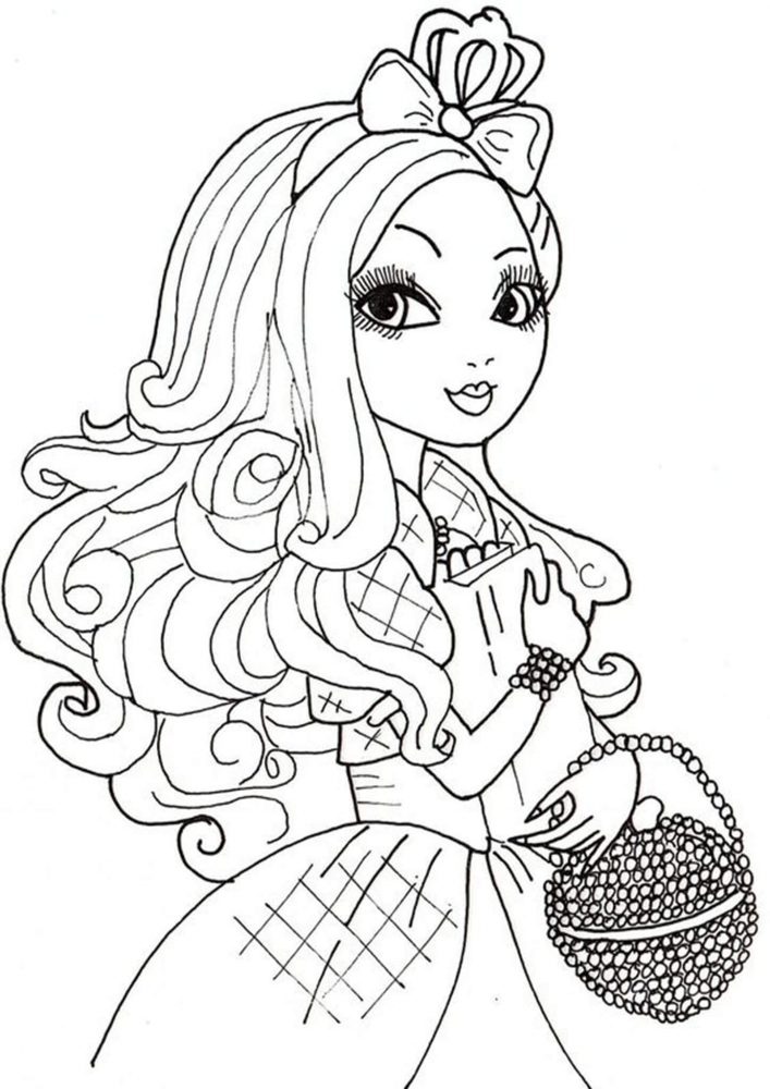 Free easy to print ever after high coloring pages